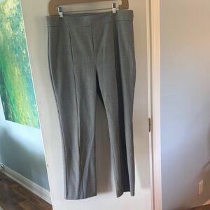 Ann Taylor herringbone check black and white cigarette pants.